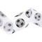 LaRibbons 2 1/2" Wired Cotton Ribbon | Glitter Soccer Balls on White | 10 Yard Roll